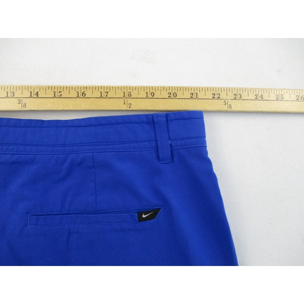 Nike Golf Shorts Men 42 Blue Flat Front Performance Stretch Swoosh Logo Utility